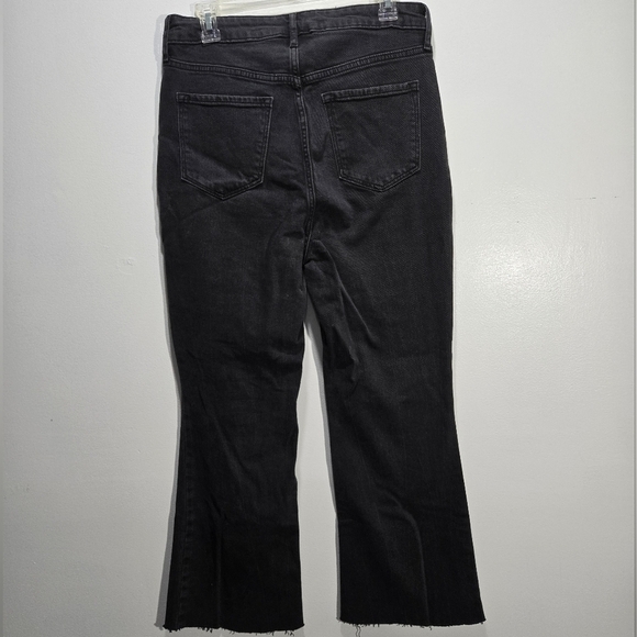 Old Navy Jeans Higher High Rise Flare Raw Hem Black Wash 8 - Picture 2 of 9